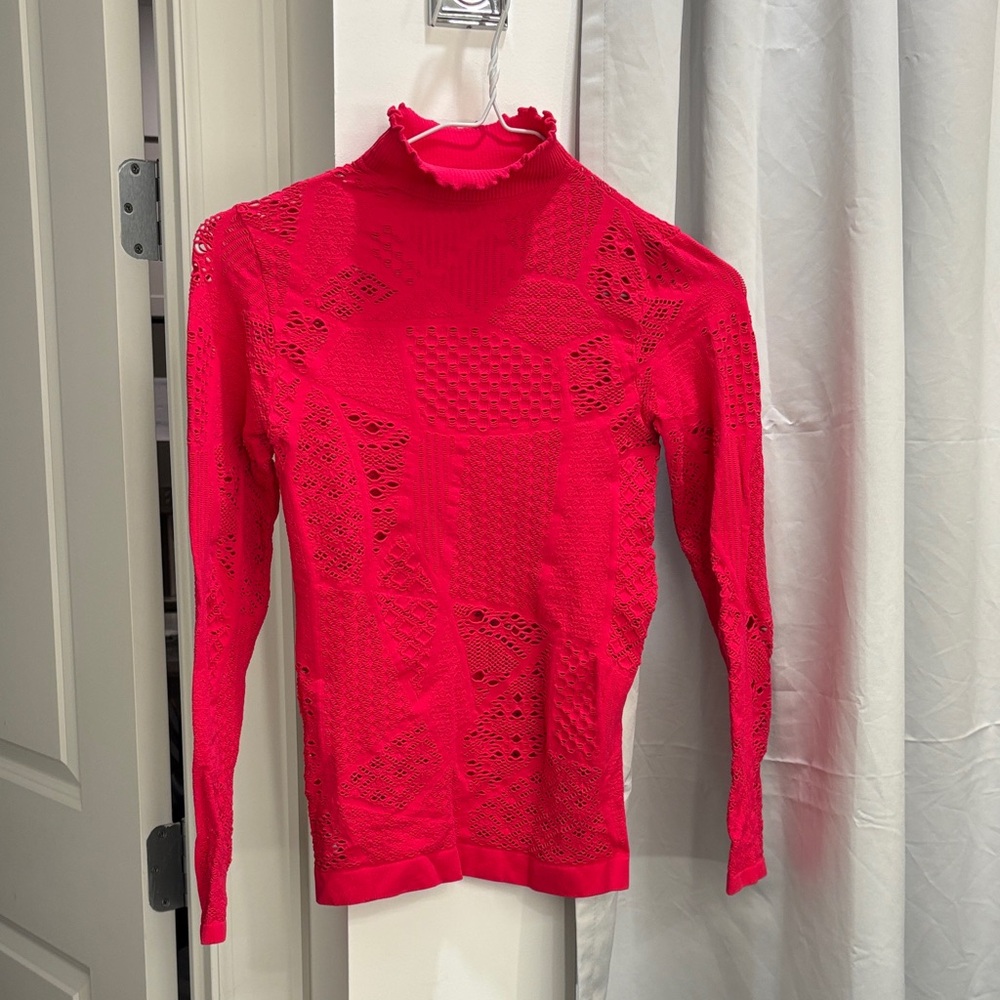 Free People stretchy Hot Pink lace, top
